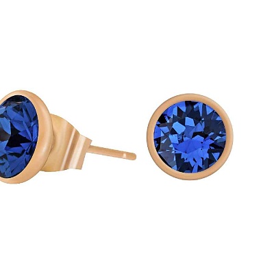 Пусеты Capri Blue  Fiore Luna  SWE297 CB RG 