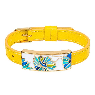 Браслет на желтом кожанном ремешке CB03599-24A 