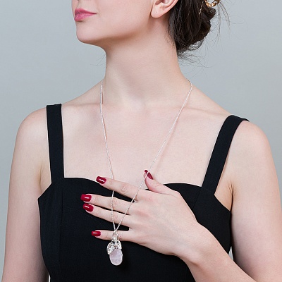 Колье ROSE QUARTZ  Fiore Luna  LN5125 R/S 