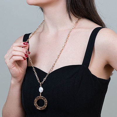 Колье Pearle  Fiore Luna  LN5107 BW/RG 