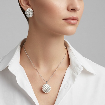 Комплект колье+серьги  Fiore Luna  SG208407E-001 S 