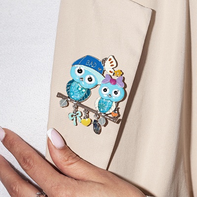 Брошь Совы  Shadore  XZ0531.21 BL/S 