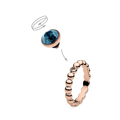 Шарм Bottone Montana 8 мм  Qudo  680141 BL/RG 