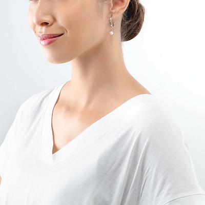 Пусеты White-Silver  Coeur de Lion  1121/21-1417 