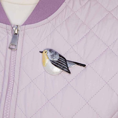 Брошь Птичка  Shadore  XZ1241.2 BW/S 