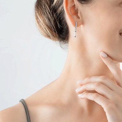 *Пусеты White-Silver  Coeur de Lion  *1120/21-1417 