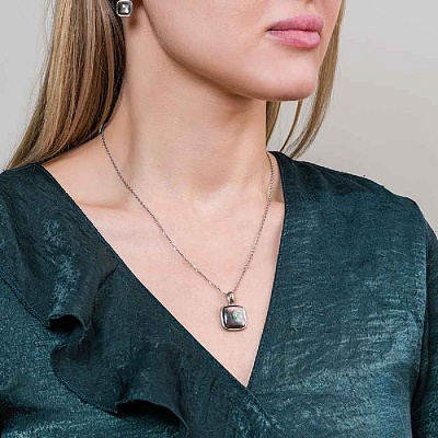 Колье Куб SHELL  Fiore Luna  BP02914-1 BW/S 