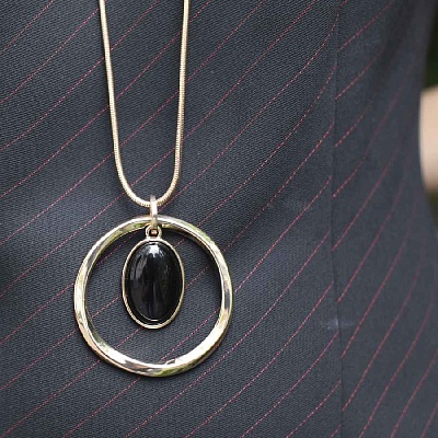 Колье BLACK QUARTZ  Fiore Luna  LN5135 BW/G 