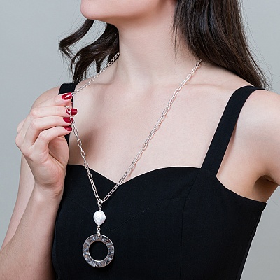 Колье Pearle  Fiore Luna  LN5107 BW/S 