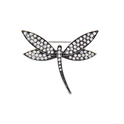 Брошь Стрекоза FAN-06023.4 BW/S 
