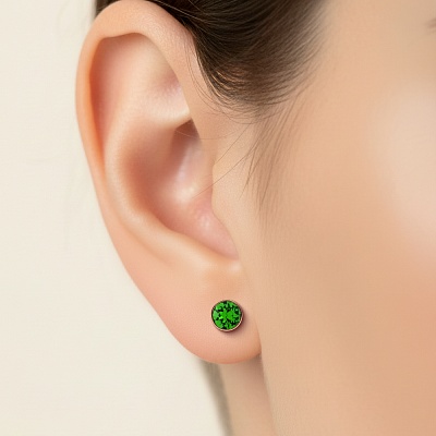 Пусеты Fern Green  Fiore Luna  SWE297 FG RG 