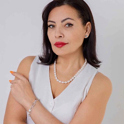 Колье String of Pearle Сarabiner  Fiore Luna  BL4514 S 