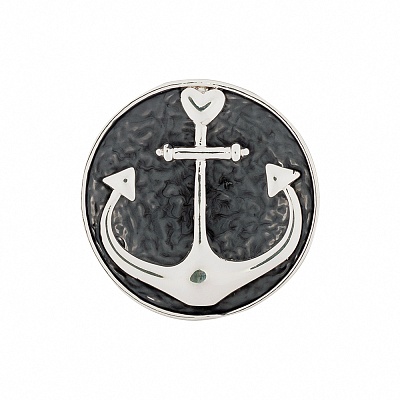 Брошь Якорь XZ1129.2 BW/S 