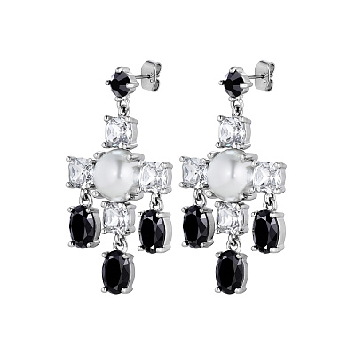 Серьги LEONORA SS CRYSTAL / BLACK Dyrberg Kern *430074 *430074 