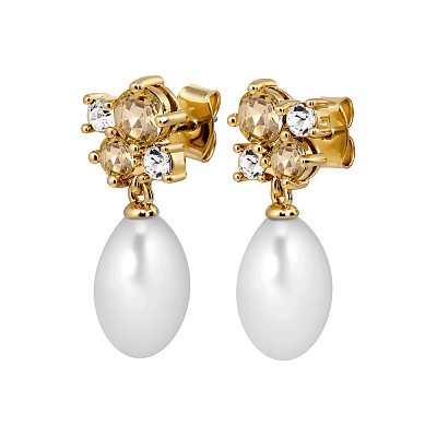 Серьги PETUN SG GOLDEN / WHITE PEARL Dyrberg Kern 480054 480054 