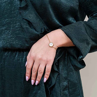 Браслет Сфера SHELL WHITE  Fiore Luna  CB02913-2 BW/G 