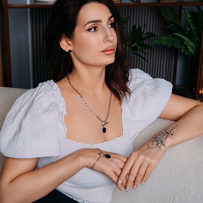 Колье Jet  Fiore Luna  B2009SW-N01.4 BW/S 