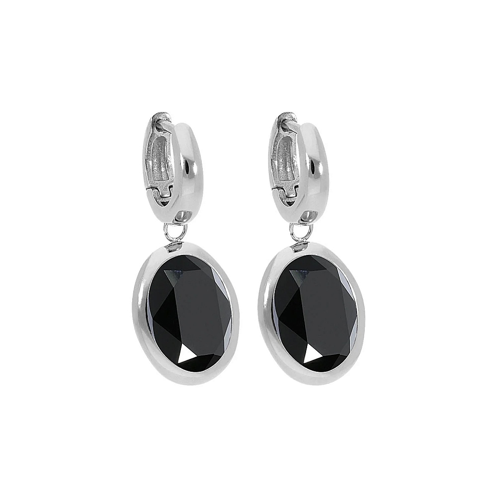 Qudo Серьги Creole TIVOLA small S jet Арт.: 310533 BW/S
