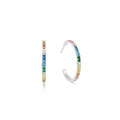 Серьги Hoop Multicolour Silver 30мм 0147/23-1517 