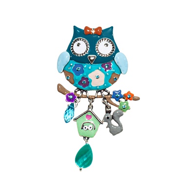 Брошь Сова с домиком XZ5500.20 G/S 