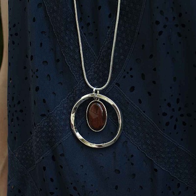 Колье COFFE AGATE  Fiore Luna  LN5146 BR/S 