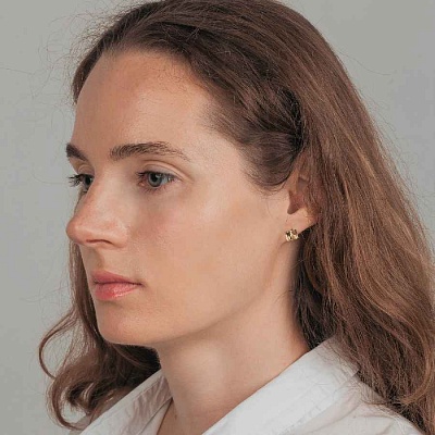 Пусеты  Yellow  Fiora Luna  SWE2127/2 Y G 