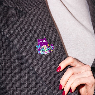 Брошь Кот бант  Shadore  XZ2299.11 V/S 