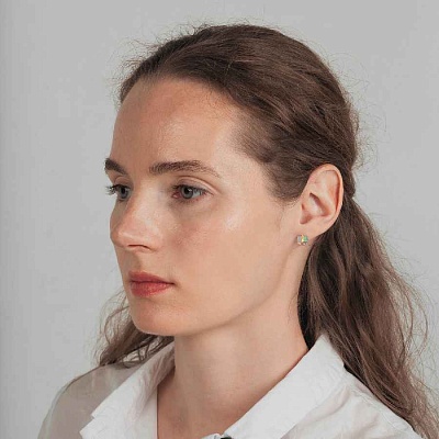 Пусеты Crystal AB  Fiora Luna  SWE0127/2 AB G 