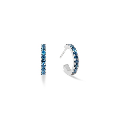 Серьги Hoop Blue-Silver 15мм 0146/23-0717 