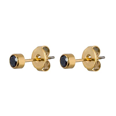 Пусеты Cubic zirconia Black SWE0128 BL G 