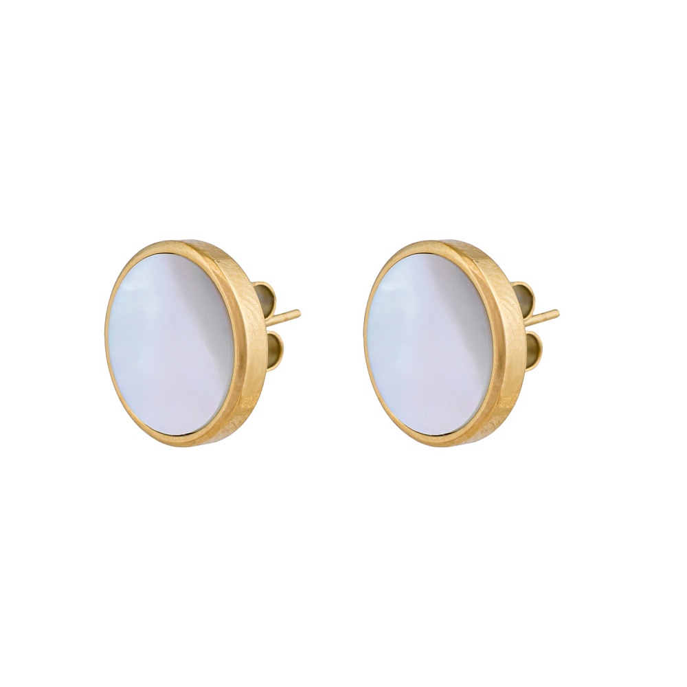 Fiore Luna Пусеты SHELL WHITE Арт.: AE01734-3 BW/G