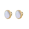Пусеты SHELL WHITE Арт.: AE01734-3 BW/G