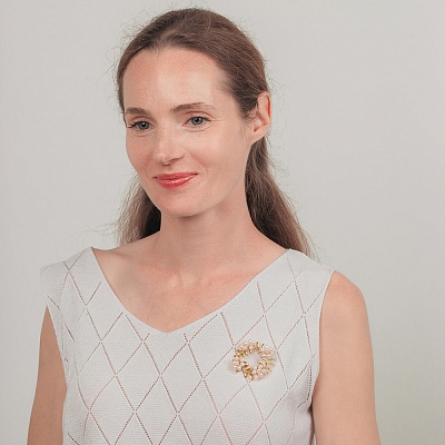 Брошь Венок Natural pearl  Fiore Luna  XR05330A2 G 