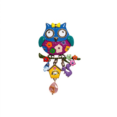 Брошь Сова с домиком XZ5500.27 M/G 