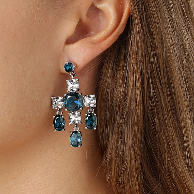 Серьги LEONORA SS ROYAL BLUE / CRYSTAL  Dyrberg Kern  430124 