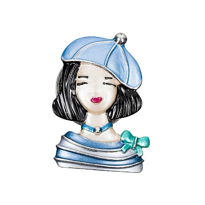 Брошь Девочка в берете XZ1479.21 BL/S 