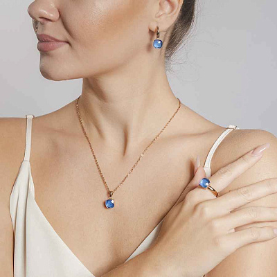 Кольцо Firenze ocean 17.2 мм Qudo 612124 BL/RG  Qudo  612124 BL/RG 