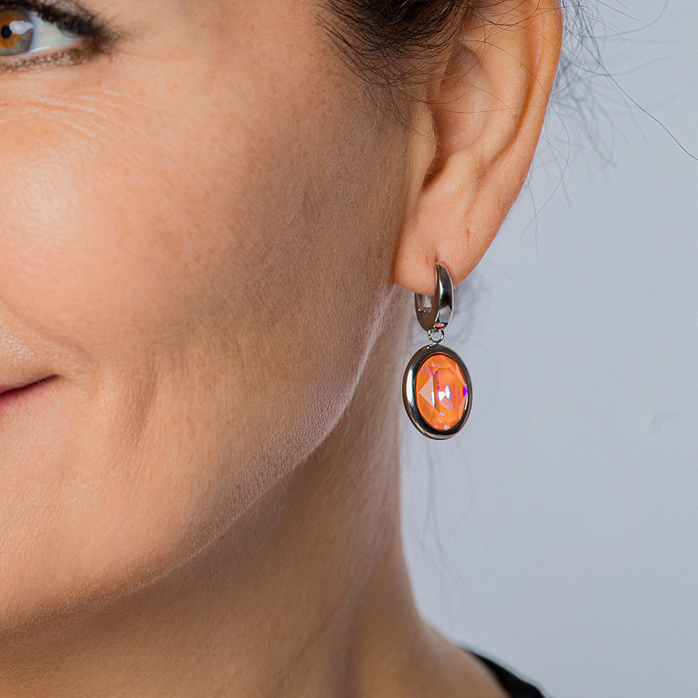 Qudo Серьги Creole TIVOLA small (S/P) Orange glow delite Qudo *310683 R/S Арт.: *310683 R/S