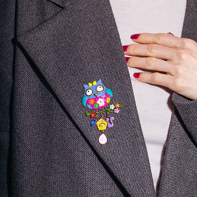 Брошь Сова с домиком  Shadore  XZ5500.27 M/G 