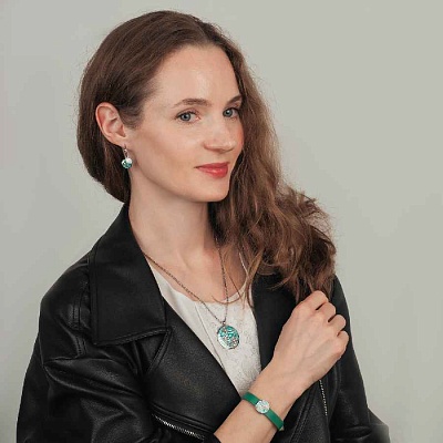 Браслет на кожаном зеленом ремешке  Fiora Luna  CB03790-5 S 