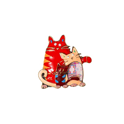 Брошь Котики XZ2051.9 R/G 