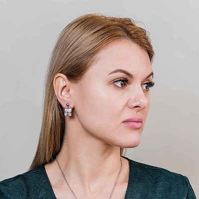 Серьги ENAMEL ROSE  Fiore Luna  AE03194-3 R/S 