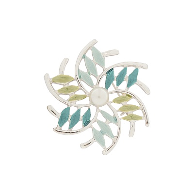 Брошь Цветок с жемчужиной XZ0956.16 G/S 