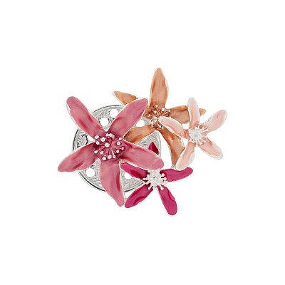 Брошь 4 Цветка XZ0879.9 R/S 