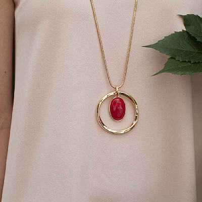 Колье RED QUARTZ  Fiore Luna  LN5139 R/G 