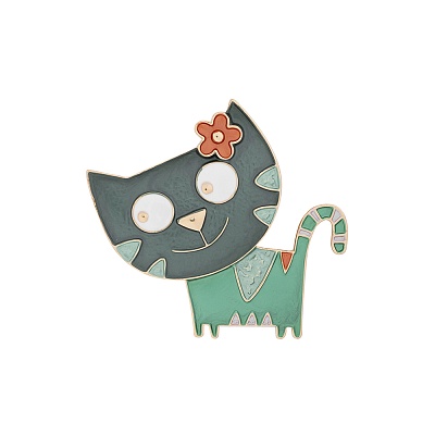 Брошь Весёлый кот XZ0867.16 G/G 