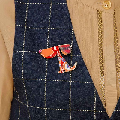 Брошь Собака  Shadore  XZ2291.9 R/G 