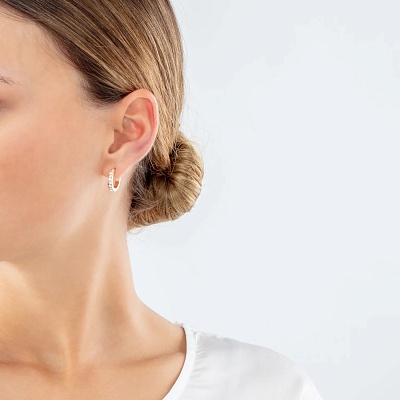 Серьги Crystal-Rose Gold  Coeur de Lion  0127/21-1822 