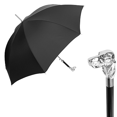 Зонт-трость Pasotti Fido Фидо Silver StripesS Black product-3318 