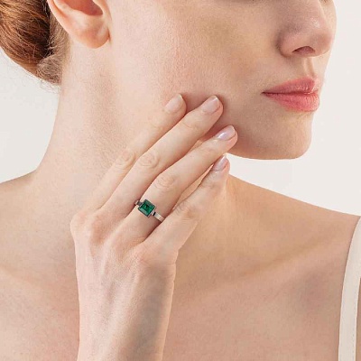 Кольцо Dark Green-Silver  Coeur de Lion  0500/40-0548 60 